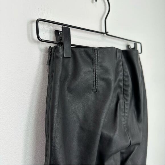 Free People Lana Vegan Leather Leggings Black Side Zipper Zip Ankle 2 - Picture 5 of 11